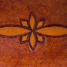 Load image into Gallery viewer, Handcrafted Leather Catchall from Peru - Gothic Flower | NOVICA
