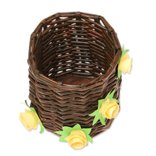Load image into Gallery viewer, Floral Recycled Paper Mini Basket from India - Floral Glory | NOVICA
