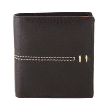 Load image into Gallery viewer, Handcrafted Black Leather Wallet from India - Dotted Road | NOVICA
