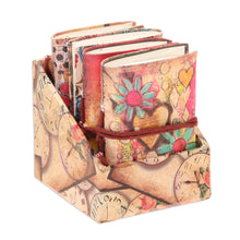 Load image into Gallery viewer, Floral Motif Paper Journals from India (Set of 4) - Daily Notes | NOVICA
