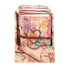 Load image into Gallery viewer, Floral Motif Paper Journals from India (Set of 4) - Daily Notes | NOVICA
