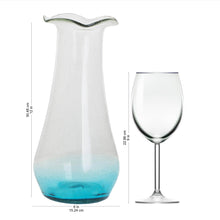 Load image into Gallery viewer, Handblown Recycled Glass Vase with Blue Accent - Glistening Sea | NOVICA
