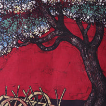 Load image into Gallery viewer, Village Scene Batik Cotton Wall Hanging from India - Spring Village Scene | NOVICA
