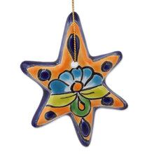 Load image into Gallery viewer, Talavera Ceramic Star Ornaments Crafted in Mexico (Set of 4) - Talavera Stars | NOVICA
