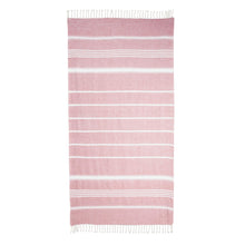 Load image into Gallery viewer, Handwoven Cotton Beach Towel in Carnation from Guatemala - Fresh Relaxation in Carnation | NOVICA
