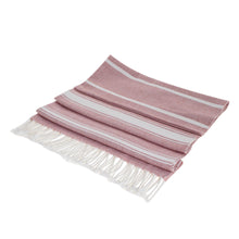 Load image into Gallery viewer, Handwoven Cotton Beach Towel in Carnation from Guatemala - Fresh Relaxation in Carnation | NOVICA
