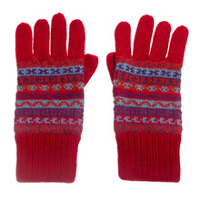 Load image into Gallery viewer, Striped 100% Alpaca Knit Gloves from Peru - Andean Art | NOVICA
