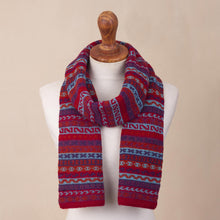 Load image into Gallery viewer, Striped 100% Alpaca Wrap Scarf Crafted in Peru - Andean Art | NOVICA
