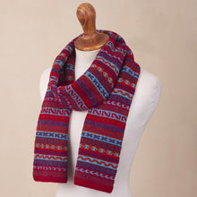 Load image into Gallery viewer, Striped 100% Alpaca Wrap Scarf Crafted in Peru - Andean Art | NOVICA
