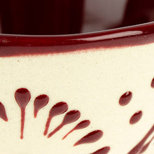 Load image into Gallery viewer, Hand-Painted Ceramic Pinch Bowl in Maroon - Maroon Lines | NOVICA
