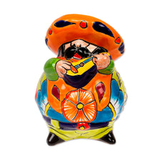 Load image into Gallery viewer, Talavera-Style Ceramic Figurine of a Mariachi with a Guitar - Guitar Mariachi | NOVICA

