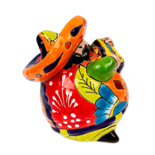 Load image into Gallery viewer, Talavera-Style Ceramic Figurine of a Mariachi with a Guitar - Guitar Mariachi | NOVICA
