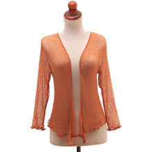 Load image into Gallery viewer, Lightweight Hand Crocheted Cardigan in Orange from Bali - Orange Sanur Beach | NOVICA
