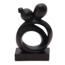 Load image into Gallery viewer, Abstract Romantic Black Suar Wood Sculpture from Indonesia - Caring Couple | NOVICA
