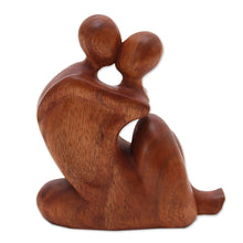 Load image into Gallery viewer, Abstract Romantic Suar Wood Sculpture from Indonesia - Act of Love | NOVICA
