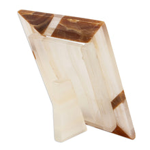 Load image into Gallery viewer, Modern Brown Onyx Photo Frame from Mexico (4x6) - Modern Lines in Brown | NOVICA
