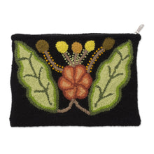 Load image into Gallery viewer, Embroidered Floral Wool Clutch from Peru - Queen Flower | NOVICA
