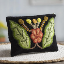 Load image into Gallery viewer, Embroidered Floral Wool Clutch from Peru - Queen Flower | NOVICA
