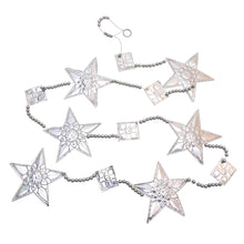 Load image into Gallery viewer, 3 Star-Shaped Aluminum Ornament Garlands from Bali - Shining Stars | NOVICA
