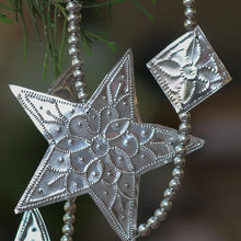 Load image into Gallery viewer, 3 Star-Shaped Aluminum Ornament Garlands from Bali - Shining Stars | NOVICA
