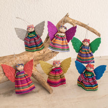Load image into Gallery viewer, Cultural Cotton Angel Ornaments from Guatemala (Set of 6) - Quitapenas Angels | NOVICA

