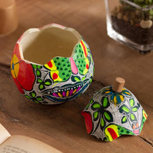 Load image into Gallery viewer, Butterfly Motif Gourd Decorative Jar from Peru - Vibrant Butterflies | NOVICA
