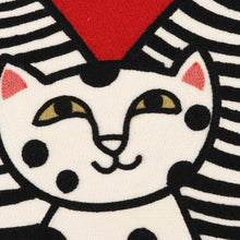 Load image into Gallery viewer, Cat-Themed Embroidered Cotton Cushion Covers (Pair) - Cat Family | NOVICA
