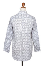 Load image into Gallery viewer, Stone and Eggshell Men's Cotton Shirt from Bali - Bali Monochrome | NOVICA

