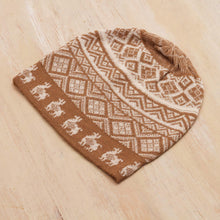 Load image into Gallery viewer, Cinnamon Brown and Ivory Diamond Motif Alpaca Blend Knit Hat - Alpaca Parade in Cinnamon | NOVICA
