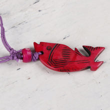 Load image into Gallery viewer, Fish-Themed Pendant Necklace from India - Blissful Fish | NOVICA
