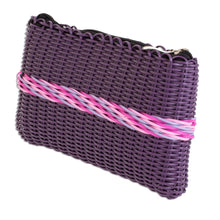 Load image into Gallery viewer, Recycled Handwoven Clutch in Eggplant from Guatemala - Harmony of Color in Eggplant | NOVICA
