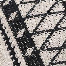 Load image into Gallery viewer, Geometric Ebony and Eggshell Cotton Cushion Cover - Geometric Shadow | NOVICA
