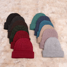 Load image into Gallery viewer, Dusty Rose Pink 100% Alpaca Soft Cable Knit Hat from Peru - Comfy in Pink | NOVICA

