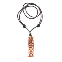 Load image into Gallery viewer, Hand-Carved Polynesian Bone Pendant Necklace from Bali - Polynesian Figure | NOVICA
