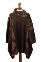 Load image into Gallery viewer, Mahogany and Burnt Sienna Alpaca Blend Poncho from Peru - Inca Style | NOVICA
