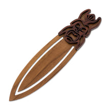 Load image into Gallery viewer, Boruca-Themed Teak Wood Bookmark from Costa Rica - Boruca Mask | NOVICA
