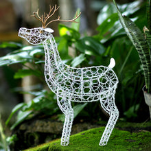 Load image into Gallery viewer, White Steel Wire Reindeer Holiday Decor from Bali - Wire Reindeer | NOVICA
