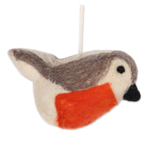 Load image into Gallery viewer, Wool Felt Bird Ornaments from India (Set of 5) - Holiday Song | NOVICA
