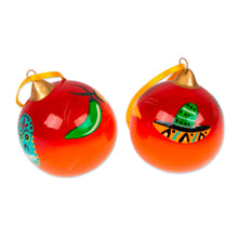 Load image into Gallery viewer, Artisan Handcrafted Mexican Ceramic Ornaments (Pair) - Mexican Holiday | NOVICA
