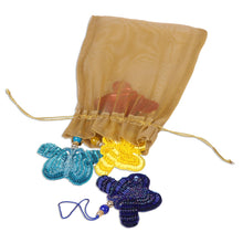Load image into Gallery viewer, Glass Beaded Butterfly Ornaments from India (Set of 4) - Glamorous Butterflies | NOVICA
