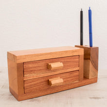 Load image into Gallery viewer, Handmade Cedar Wood Desk Organizer from Guatemala - Order and Harmony | NOVICA
