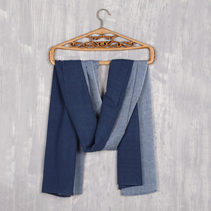 Indigo Viscose Shawl Crafted in India - Indigo Enchantment | NOVICA