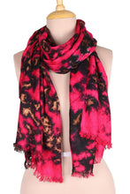 Load image into Gallery viewer, Cherry and Caramel Viscose Shawl Crafted in India - Blissful Fusion in Cherry | NOVICA
