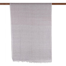 Load image into Gallery viewer, Artisan Crafted Cotton Shawl in Stone from India - Graceful Glam in Stone | NOVICA
