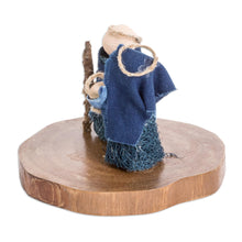 Load image into Gallery viewer, Natural Fiber Nativity Sculpture with Indigo Cotton Accents - Dream of Love | NOVICA
