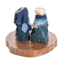Load image into Gallery viewer, Natural Fiber Nativity Sculpture with Indigo Cotton Accents - Dream of Love | NOVICA
