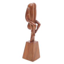 Load image into Gallery viewer, Hand-Carved Yoga-Themed Suar Wood Sculpture from Bali - Yoga Expert | NOVICA
