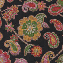 Load image into Gallery viewer, Floral Wool Shawl in Black from India - Midnight Posies | NOVICA
