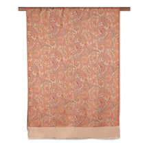 Load image into Gallery viewer, Leaf and Floral Motif Jacquard Modal Shawl from India - Acanthus Garden | NOVICA
