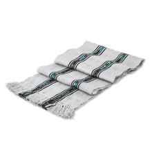 Load image into Gallery viewer, Handwoven Cotton Wrap Scarf in Ash from Guatemala - Elegant Subtlety | NOVICA
